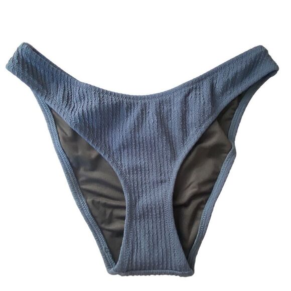 J Crew Navy Blue Jacquard Texture Curve Waist Cheeky Bikini Bottom NWT - Picture 5 of 16